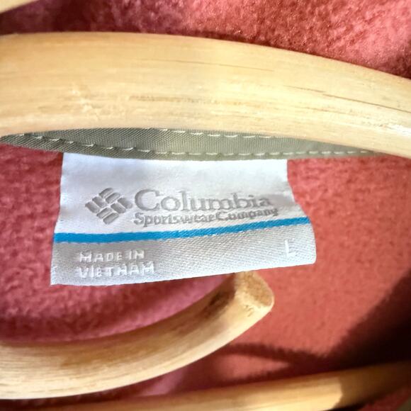 Columbia Benton Springs Coral Red Half-Snap Pullover Fleece Jacket - L - Picture 4 of 5